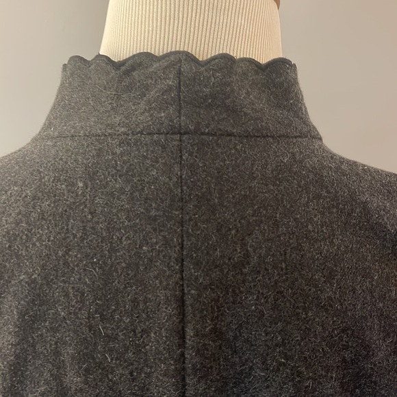 Vintage Sasson charcoal gray scallop trim jacket size medium - Picture 7 of 13